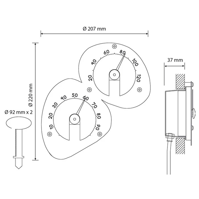 Термометр-гигрометр для сауны Cariitti