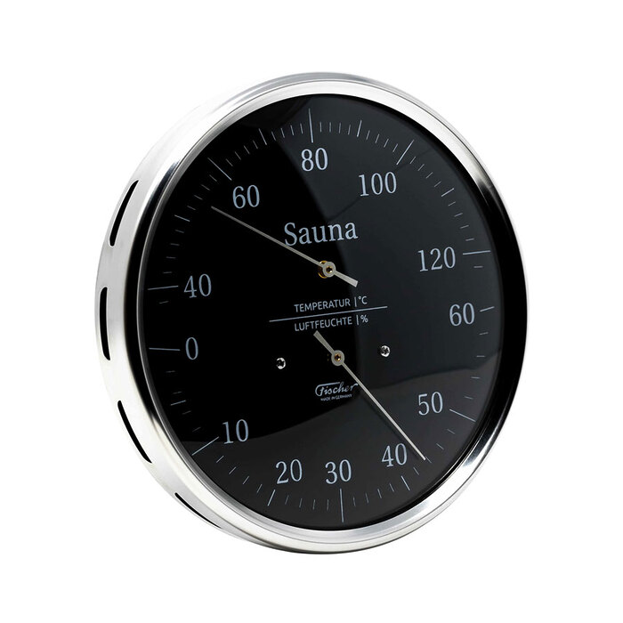 Термометр-гигрометр для сауны Fischer в корпусе из нержавеющей стали