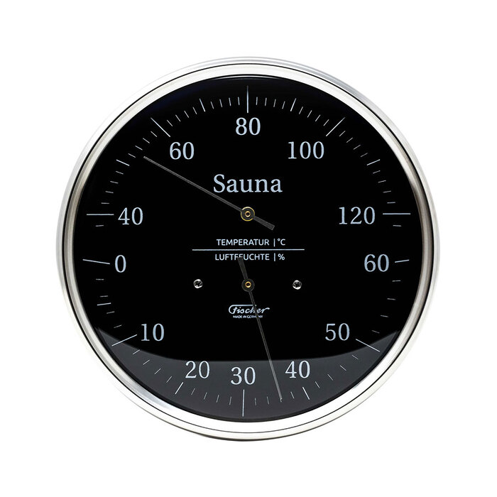 Термометр-гигрометр для сауны Fischer в корпусе из нержавеющей стали