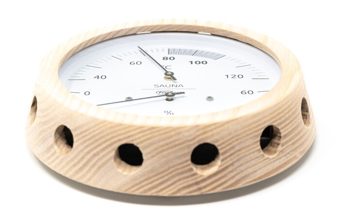 Термометр-гигрометр для сауны Fischer в деревянном корпусе