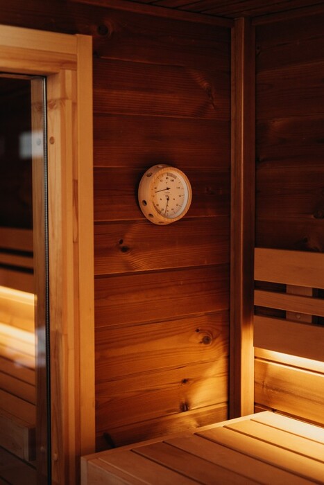 Термометр-гигрометр для сауны Fischer в деревянном корпусе