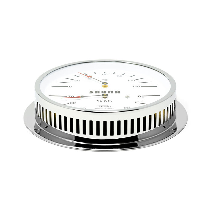 Термометр-гигрометр для сауны Fischer в латунном корпусе