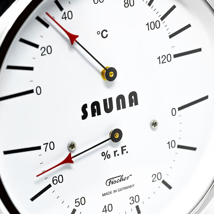 Термометр-гигрометр для сауны Fischer в латунном корпусе